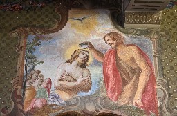 Affresco sopra il Battistero della Chiesa di Santa Maria Assunta in Palmaro (Genova)