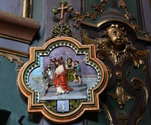 La Statio I della Via Crucis della Chiesa di Santa Maria Assunta in Palmaro (Genova)