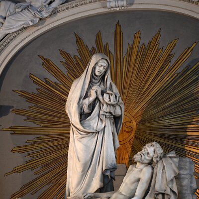 Madonna addolorata e Cristo deposto (gruppo di GB Cecasco, 1882)