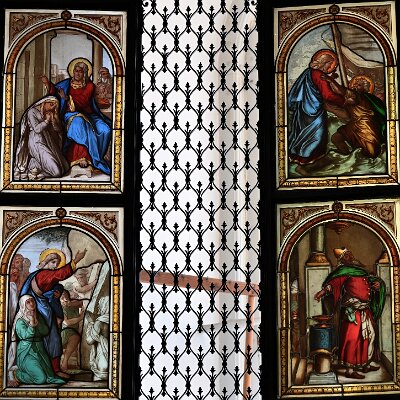 Unzione dei piedi di Gesù, Gesù soccorre Pietro, Gesù risorge Lazzaro, la preghiera del Fariseo,
