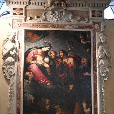 Santi che invocano per le Anime purganti (attrib. a Giulio Benso, XVII sec.)
