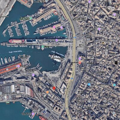 Mappa di San Marco al Molo nel porto antico di Genova